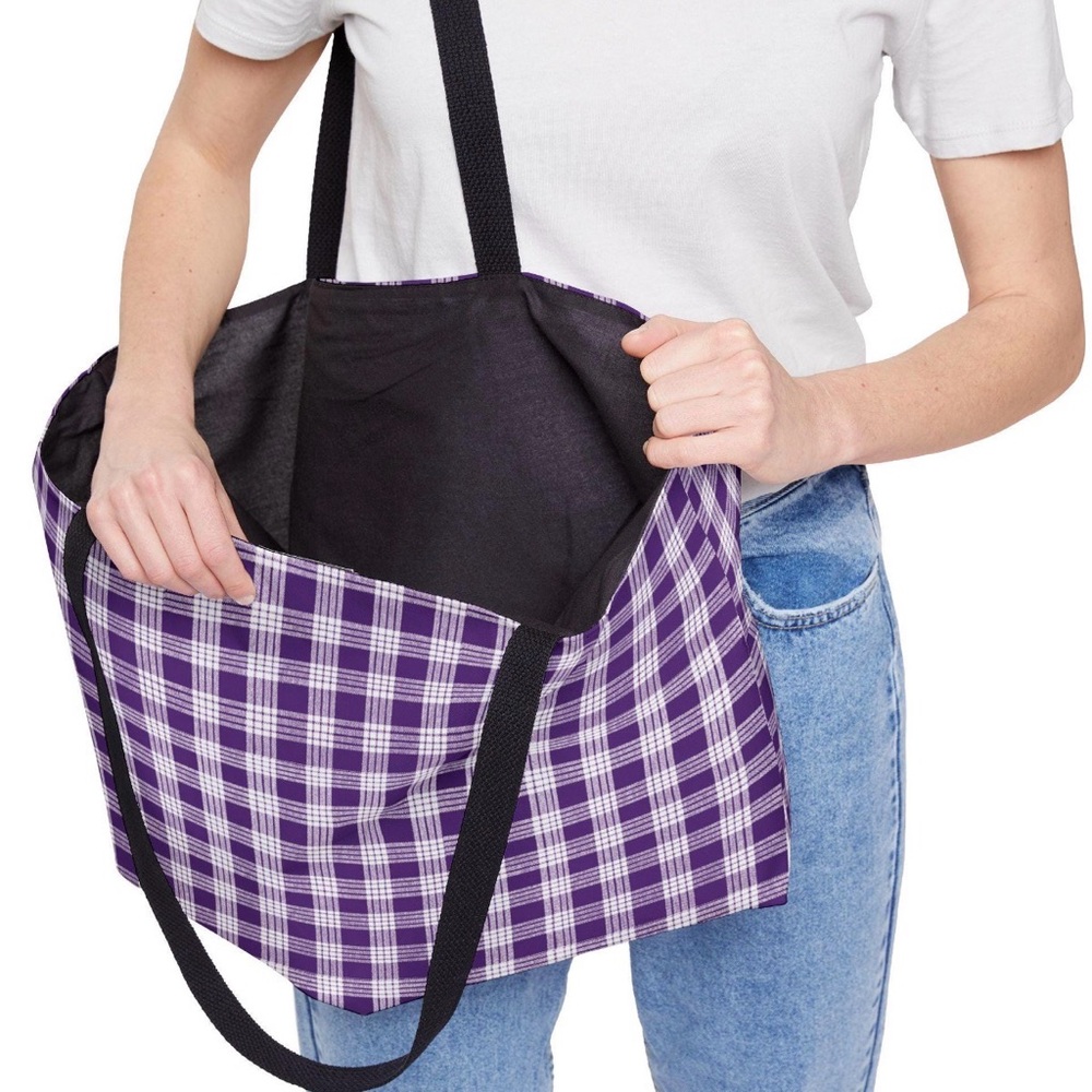 Purple Palaka Carry All Tote Bag - Picture 3 of 5